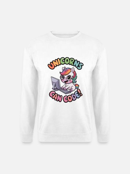 Einhörner können programmieren! - Unisex Pullover - Weiß