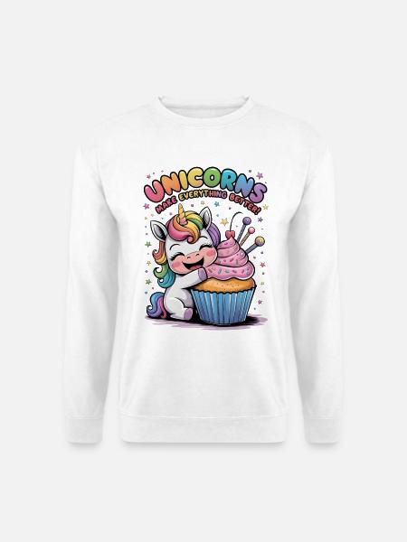 Einhörner machen alles besser - Unisex Pullover - Weiß