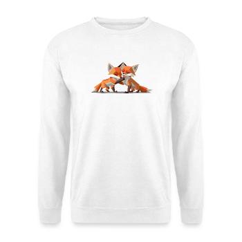Low-poly Fox Cubs - Unisex Sweatshirt - white - Front