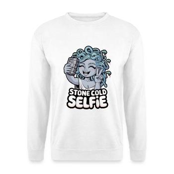 Eiskaltes Selfie - Unisex Pullover - Weiß - Vorne - Alina (178cm) & Michal (187cm)
