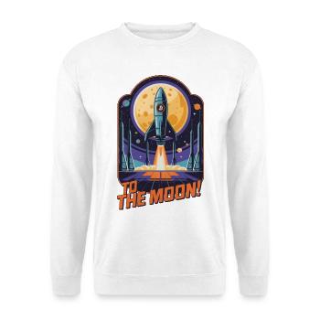 Zum Mond - Unisex Pullover - Weiß - Vorne - Alina (178cm) & Michal (187cm)