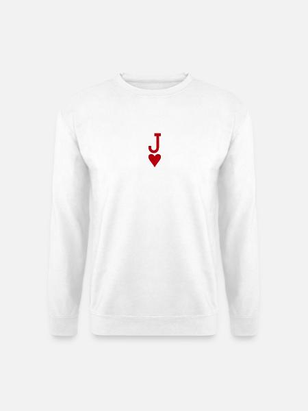 Poker Spielkarte - Herz Bube - Unisex Pullover - Weiß