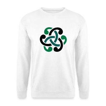 Keltischer Knoten vector - Unisex Pullover - Weiß - Vorne - Alina (178cm) & Michal (187cm)