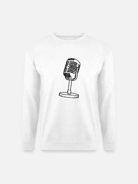 Microphone - Retro - drawn - Unisex Sweatshirt - white