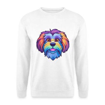 Lowchen Kleiner Löwe Hunderasse Cartoon Kawaii Illus - Unisex Pullover - Weiß - Vorne - Alina (178cm) & Michal (187cm)