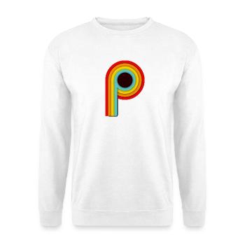 Retro Design Stripes P - Unisex Pullover - Weiß - Vorne - Alina (178cm) & Michal (187cm)