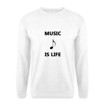 Music is life - Unisex Pullover - Weiß - Vorne - Alina (178cm) & Michal (187cm)
