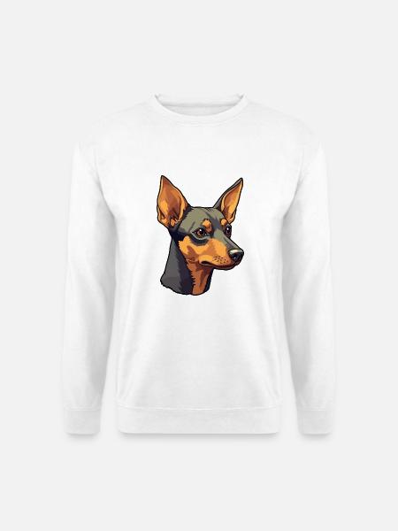 Miniatur Pinscher Hunderasse Cartoon Kawaii Illust - Unisex Pullover - Weiß