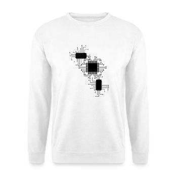 électricien électricien électronique électrique profession tension CPU - Sweat-shirt Unisexe - blanc - Devant