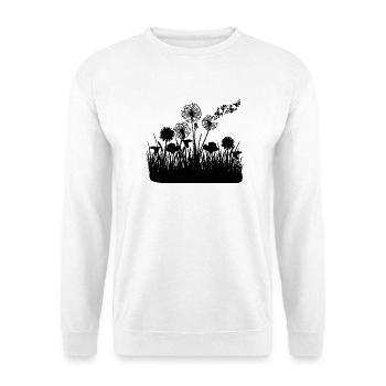 Butterfly Design Pust flowers meadow hearts - Unisex Sweatshirt - white - Front