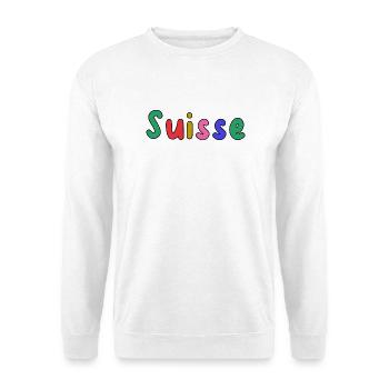 SUISSE. PAYS. GENEVE. HUMOUR. DRAPEAU - Sweat-shirt Unisexe - blanc - Devant