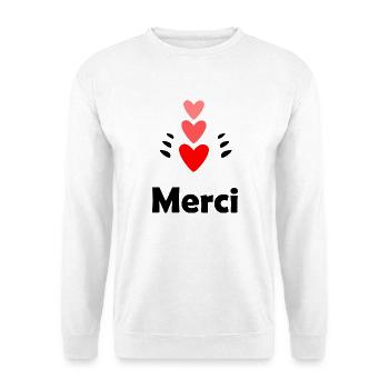 MERCI. MAÎTRESSE. MAÎTRE. MERCI MAÎTRESSE - Sweat-shirt Unisexe - blanc - Devant