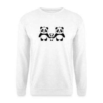 Pandas Family - 2 Eltern, 1 Kind - Unisex Pullover - Weiß - Vorne