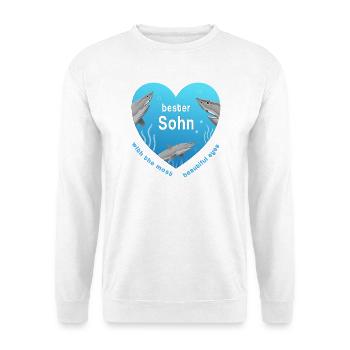 bester Sohn - Unisex Pullover - Weiß - Vorne - Alina (178cm) & Michal (187cm)