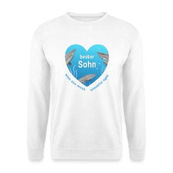 bester Sohn - Unisex Pullover - Weiß - Vorne - Alina (178cm) & Michal (187cm)