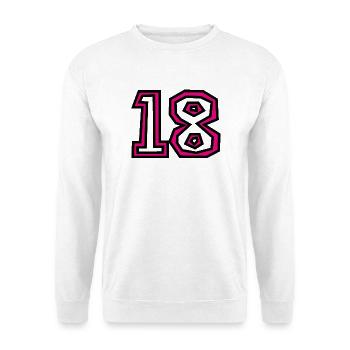 18. 18 JAHRE ALT. 18-JÄHRIGES JUBILÄUM. GEBURTSTAG 18 JAHRE. - Unisex Pullover - Weiß - Vorne