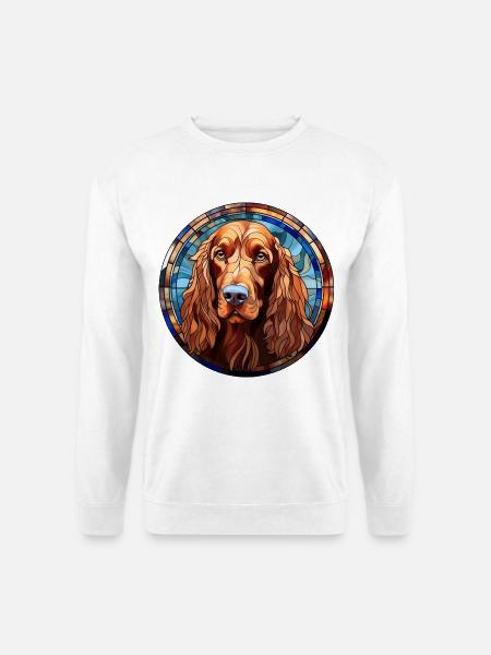 Irish Setter Hunderasse Aquarellglas - Unisex Pullover - Weiß