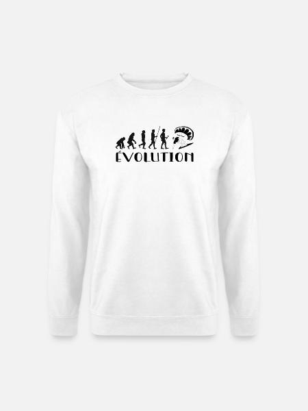 Evolution Vom Affen zum Surfer - Unisex Pullover - Weiß