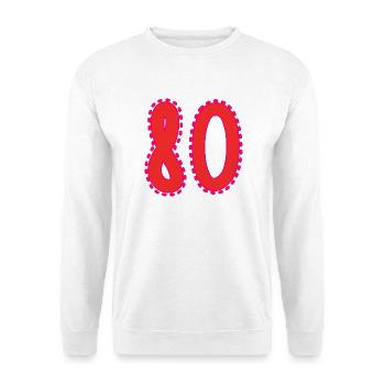 80. 80 ANS. 80e ANNIVERSAIRE. ANNIVERSAIRE 80 ANS. - Sweat-shirt Unisexe - blanc - Devant