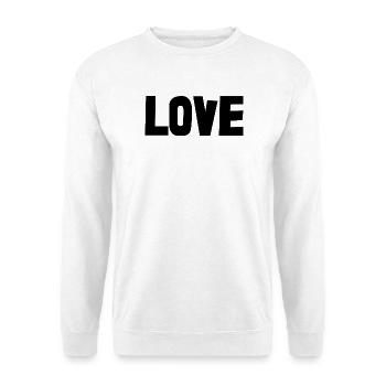 ICH LIEBE DICH. ICH HABE GERADE GEHEIRATET. Junggesellinnenabschied. VALENTINSTAG - Unisex Pullover - Weiß - Vorne - Alina (178cm) & Michal (187cm)