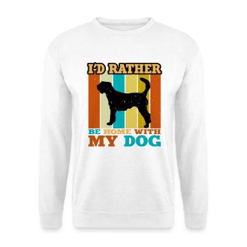 Kromfohrländer Hundeliebhaber Silhouette Vintage Sonnenuntergang - Unisex Pullover - Weiß - Vorne - Alina (178cm) & Michal (187cm)