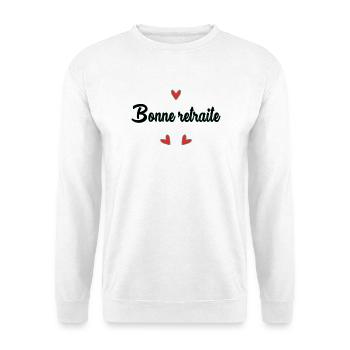 RUHESTAND. FEIERTAG. RUHESTAND. PENSIONIERT. RUHESTAND. - Unisex Pullover - Weiß - Vorne - Alina (178cm) & Michal (187cm)