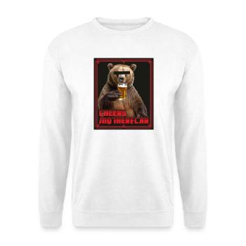Cheers Motherfckr - Unisex Pullover - Weiß - Vorne - Alina (178cm) & Michal (187cm)