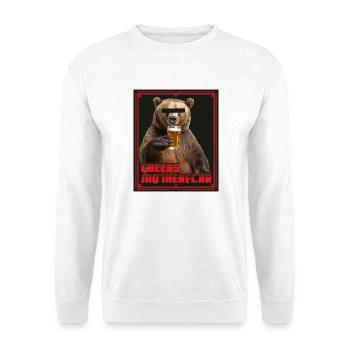 Cheers Motherfckr - Unisex Pullover - Weiß - Vorne - Alina (178cm) & Michal (187cm)