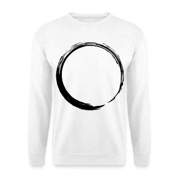 Kreisform Kreis Symbol Form Neu Schwarz - Unisex Pullover - Weiß - Vorne - Alina (178cm) & Michal (187cm)