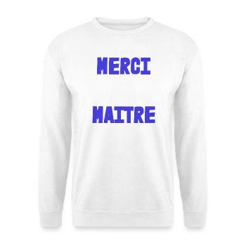 MEISTER. VIELEN DANK. DANKE, MEISTER. MEISTER. MEISTER-GESCHENK - Unisex Pullover - Weiß - Vorne - Alina (178cm) & Michal (187cm)