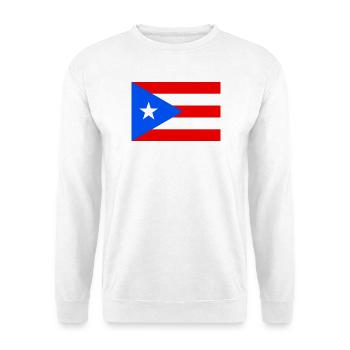 Puerto Rico – Flagge von Puerto Rico im Kontrast - Unisex Pullover - Weiß - Vorne - Alina (178cm) & Michal (187cm)