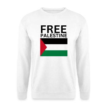 Free palestine flag | Gaza - Unisex Pullover - Weiß - Vorne - Alina (178cm) & Michal (187cm)