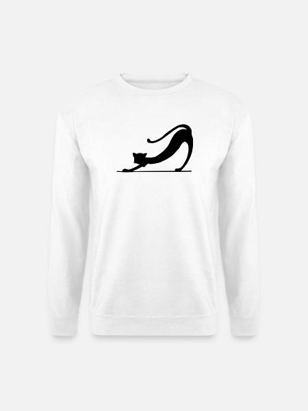 Schwarze Katze Silhouette - Unisex Pullover - Weiß