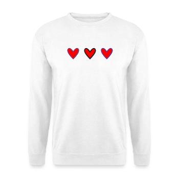 PAAR. GERADE VERHEIRATET. Junggesellinnenabschied. HEILIGER VALENTINSTAG. MARIES - Unisex Pullover - Weiß - Vorne - Alina (178cm) & Michal (187cm)