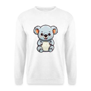 Koala-Karikatur-Kawaii-Aquarell-Illustration - Unisex Pullover - Weiß - Vorne - Alina (178cm) & Michal (187cm)