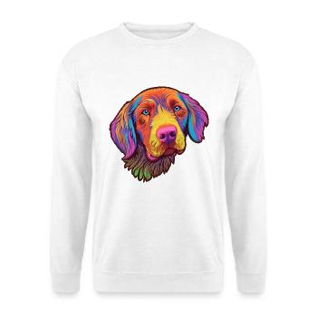 Pudelpointer Hunderasse Cartoon Kawaii Illustration - Unisex Pullover - Weiß - Vorne - Alina (178cm) & Michal (187cm)