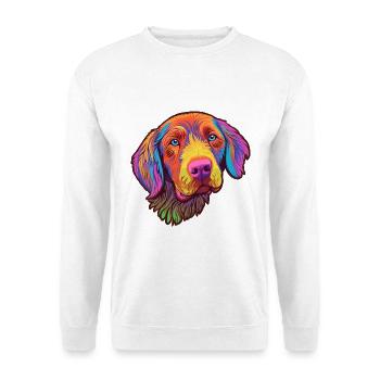 Pudelpointer Hunderasse Cartoon Kawaii Illustration - Unisex Pullover - Weiß - Vorne - Alina (178cm) & Michal (187cm)