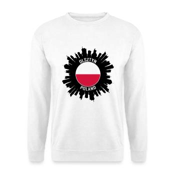 Olsztyn Skyline Polen Flagge Reise Souvenir - Unisex Pullover - Weiß - Vorne - Alina (178cm) & Michal (187cm)