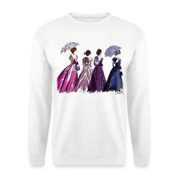 Arlesischer Regenschirm - Unisex Pullover - Weiß - Vorne - Alina (178cm) & Michal (187cm)