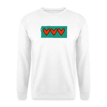 PAAR. VALENTINSTAG. ICH HABE GERADE GEHEIRATET. HERZ. HEIRATEN - Unisex Pullover - Weiß - Vorne - Alina (178cm) & Michal (187cm)