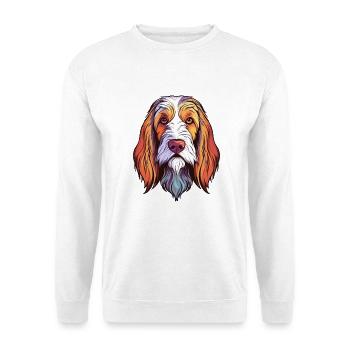 Basset Griffon Vendeen Hunderasse Aquarell Cartoo - Unisex Pullover - Weiß - Vorne - Alina (178cm) & Michal (187cm)