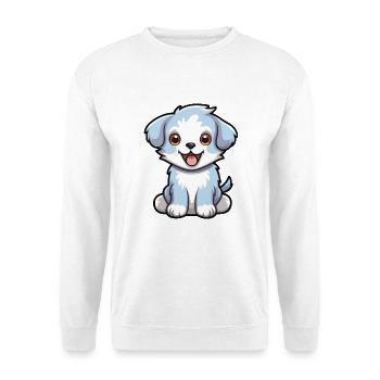 baby hund karikatur kawaii aquarell illustration - Unisex Pullover - Weiß - Vorne - Alina (178cm) & Michal (187cm)