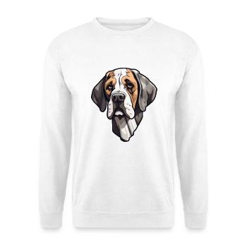 Braque Auvergne Hunderasse Cartoon Kawaii Illustrat - Unisex Pullover - Weiß - Vorne - Alina (178cm) & Michal (187cm)
