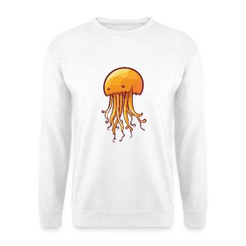 Seenessel-Karikatur-Kawaii-Aquarellillustration - Unisex Pullover - Weiß - Vorne - Alina (178cm) & Michal (187cm)