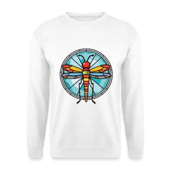 Moskito-Bunte Aquarell-Tierillustration - Unisex Pullover - Weiß - Vorne - Alina (178cm) & Michal (187cm)