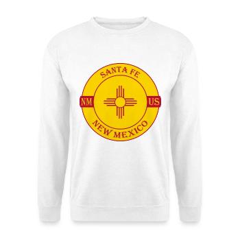 Santa Fe New Mexico Flagge USA Reise Souvenir Abzeichen - Unisex Pullover - Weiß - Vorne - Alina (178cm) & Michal (187cm)