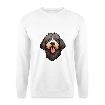 Friesische Wasserhundrasse Karikatur Kawaii Illustratio - Unisex Pullover - Weiß - Vorne - Alina (178cm) & Michal (187cm)