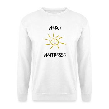 GELIEBTE. VIELEN DANK. DANKE HERRIN - Unisex Pullover - Weiß - Vorne - Alina (178cm) & Michal (187cm)
