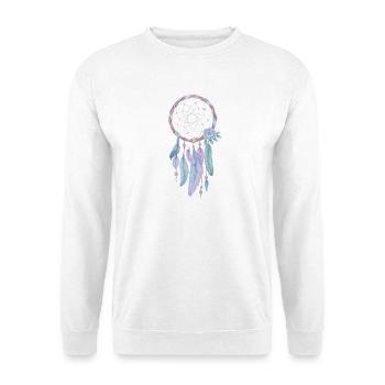 Traumfänger der Farben – sanfte Träume & Harmonie - Unisex Pullover - Weiß - Vorne - Alina (178cm) & Michal (187cm)
