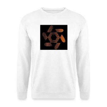 ENTWURF. KUNST. PAPA. MAMA. MODERN. AFRIKA. GEEK. - Unisex Pullover - Weiß - Vorne - Alina (178cm) & Michal (187cm)